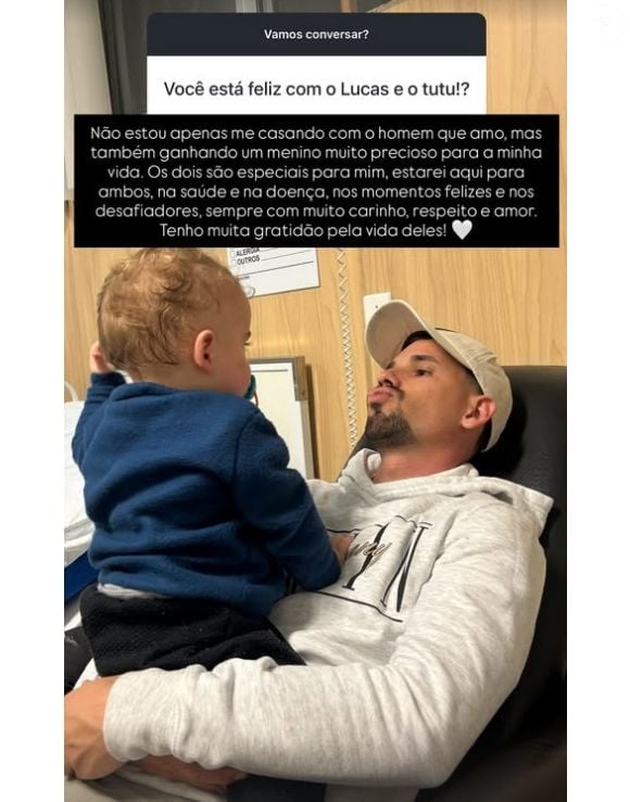 Lucas Borbas é viúvo de Isabel Veloso, pai de Arthur, seu filho com a influencer, e noivo de Diulia Loregian