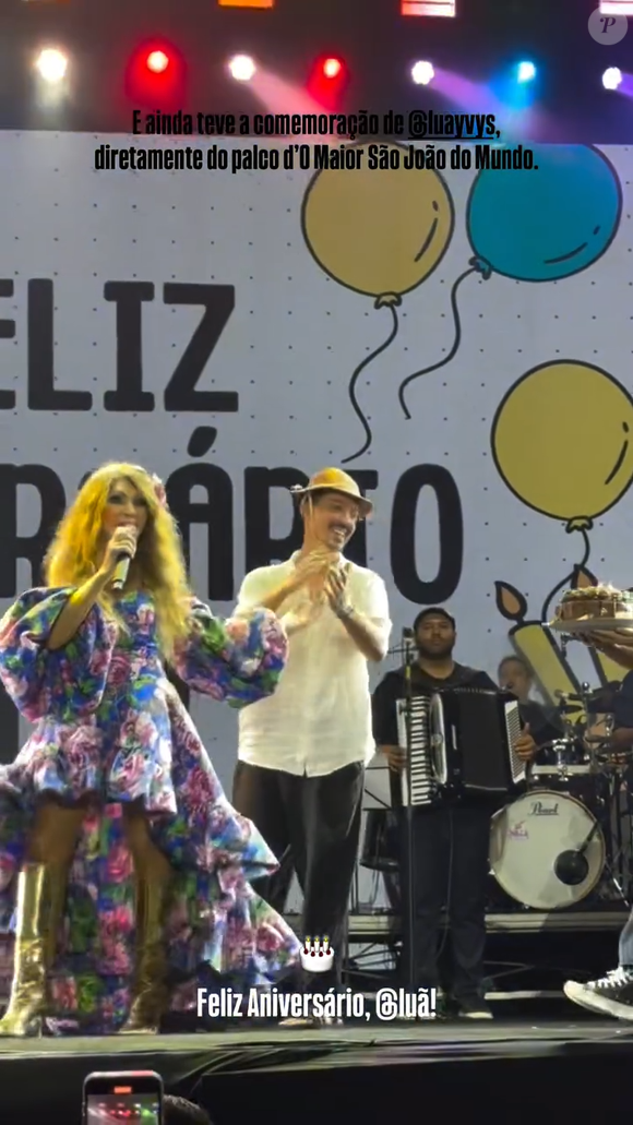 Filho de Maurício Mattar e Elba Ramalho, Luã Yvys foi surpreendido pela mãe com o tradicional 'parabéns a você'