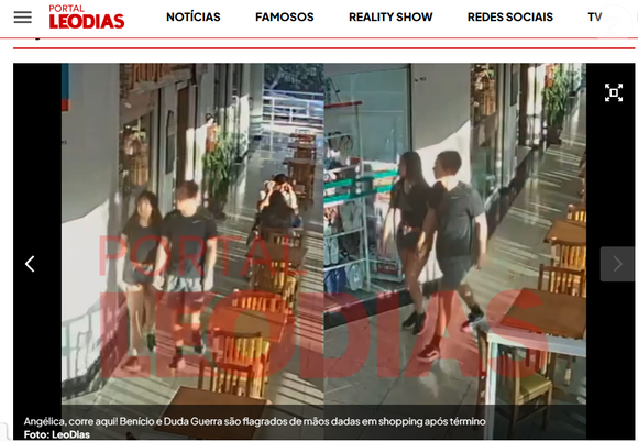 Duda Guerra apareceu em clima afetivo com um jovem na última terça-feira (17) em um shopping do Rio de Janeiro