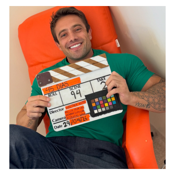 Rafael Cardoso no set do filme '45 dias': na produção, ele interpreta o irmão do atleta Roger Chedid, personagem vivido por Paulo Vilhena