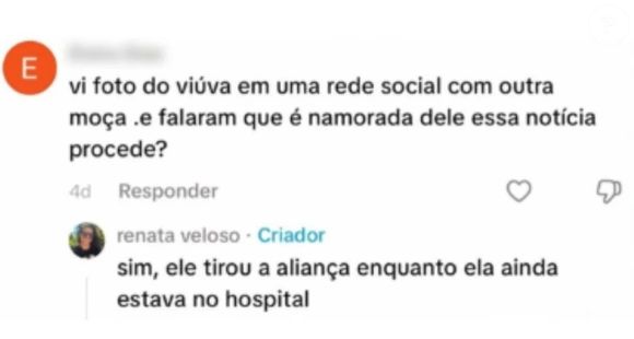 Lucas Borbas foi acusado por Renata Veloso, irmã de Isabel Veloso, em rede social