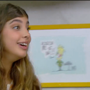 Filha de Grazi Massafera e Cauã Reymond estava tímida, mas aceitou conversar com Ana Maria Braga