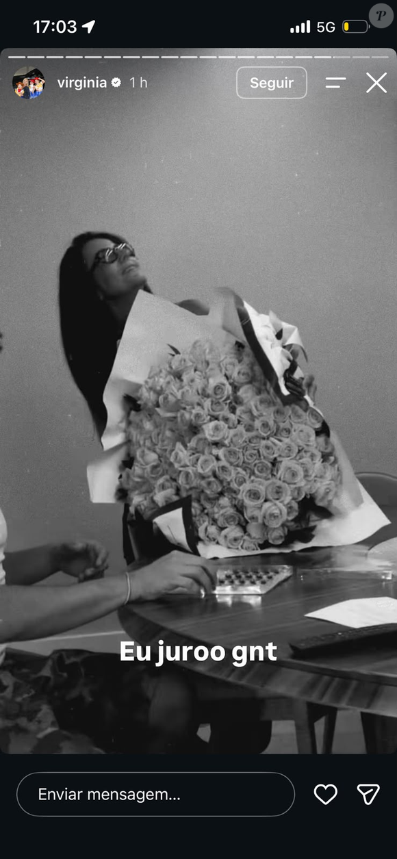 O novo buquê de flores recebido por Virginia Fonseca nesta quarta-feira (14) chamou atenção nas redes sociais. A empresária disse não saber quem enviou o presente, recebido poucos dias após o término com Vini Jr.