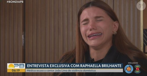 Raphaella Brilhante chorou em entrevista ao lembrar agressões e ameaças do marido, o cantor João Lima