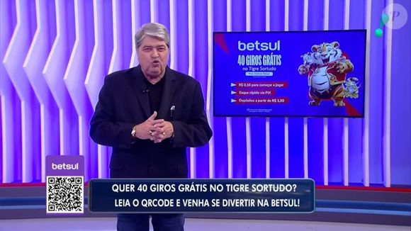 Datena anunciou ‘40 giros grátis no Tigre Sortudo’ na atração - com direito a imagem do ‘tigrinho’ estampado em um telão