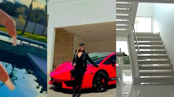 Piscina gigantesca e garagem cheia de carros de luxo: desde os 15 anos, Melody vive nesta mansão avaliada em R$ 7 milhões na Região Metropolitana de São Paulo