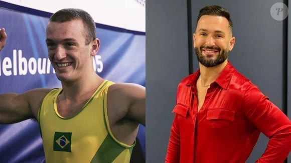 Mais de 20 anos separam essas duas fotos de Diego Hypólito... como o tempo passou!