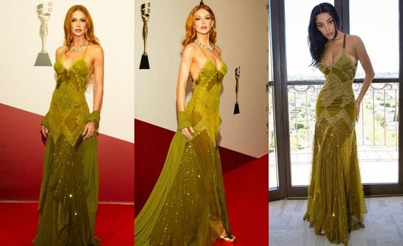 Quem vestiu melhor? Marina Ruy Barbosa repete vestido vintage de R$ 82 mil já usado por Doja Cat em premiação em Dubai