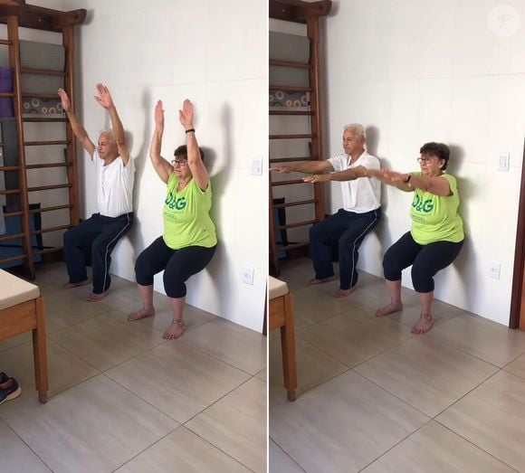 Exercício 2: Agachamento assistido com elevação dos braços