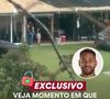 Neymar: o helicóptero que pertence ao jogador foi visto estacionado no heliponto de uma chácara, que sediou uma resenha com muitas convidadas femininas nesta segunda-feira (10)