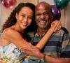 Taís Araújo e Antônio Pitanga nos bastidores de Vale Tudo