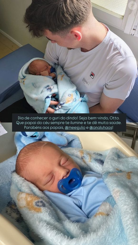 Neto de Gerson Brenner surgiu no colo do padrinho após o nascimento, em 14 de abril de 2026, 22 dias depois da morte do avô famoso