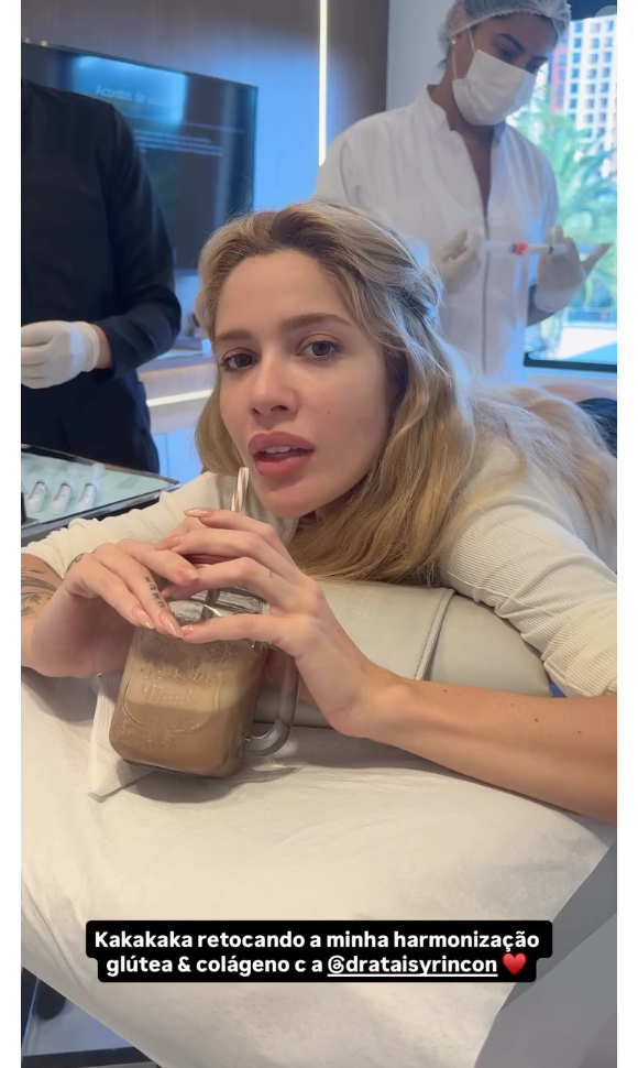 Solteira, Karoline Lima realizou uma harmonização no bumbum na última segunda-feira (29)