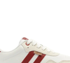 Tênis Lua Branco e Vermelho (Anacapri) - com detalhe em listra dupla, o modelo traz o shape clássico do tênis que lembra bastante ao modelo Samba da Adidas