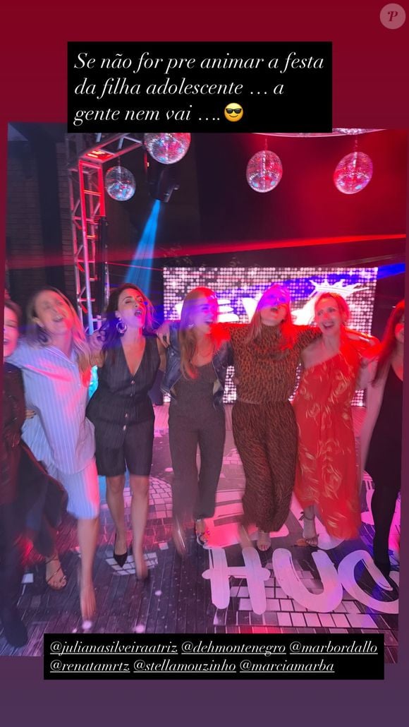 Angélica mostrou que se divertiu com as amigas na festa de aniversário da filha