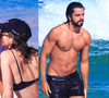 Quem ama cuida... e beija muito! De biquíni fio-dental, Agatha Moreira exibe abdômen trincado e troca beijos com Rodrigo Simas na praia; veja fotos