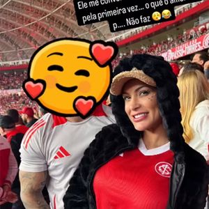 Dois meses após término com o ator pornô Cassiano França, a modelo apareceu com um suposto novo affair no Estádio Beira-Rio para assistir ao jogo do Internacional.