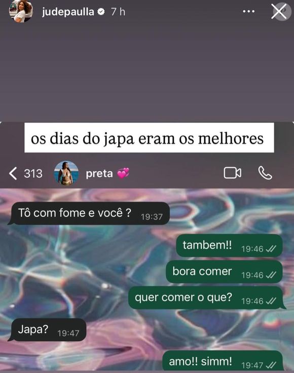 Jude Paulla, amiga íntima de Preta Gil, deu mais detalhes sobre a alimentação da cantora.
