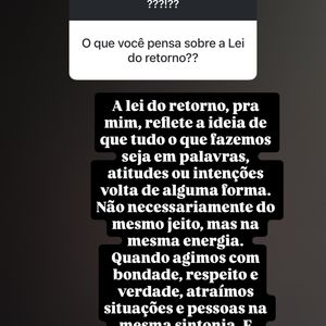 Poliana Rocha: ‘A lei do retorno, para mim, reflete a ideia de que tudo o que fazemos, seja em palavras, atitudes ou intenções, volta de alguma forma’