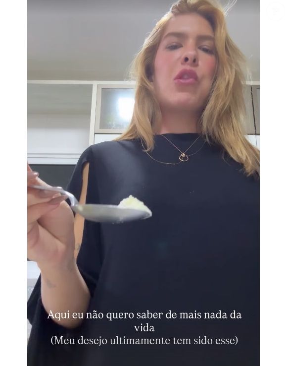 Grávida pela 2ª vez, Lore Improta contou que a boca chega a salivar de desejo de comer banana com leite em pó, o que tem feito sempre