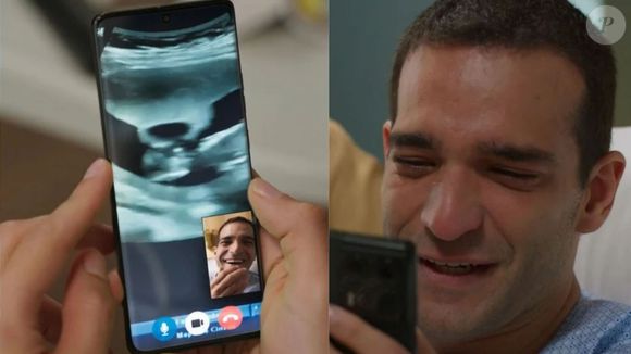 Globo faz Afonso (Humberto Carrão) aparecer com 'três mãos' ao segurar celular para ver ultrassom de Solange (Alice Wegmann)