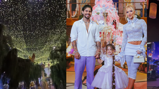 R$ 250 mil em bolo de 1 tonelada, céu com 300 mil luzes e torre da Rapunzel: filha de Virgínia e Zé Felipe, Maria Flor ganha festão de 4 anos com vestido de princesa e lanternas flutuantes; veja 35 fotos!