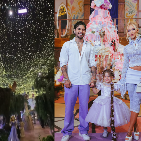 R$ 250 mil em bolo de 1 tonelada, céu com 300 mil luzes e torre da Rapunzel: filha de Virgínia e Zé Felipe, Maria Flor ganha festão de 4 anos com vestido de princesa e lanternas flutuantes; veja 35 fotos!