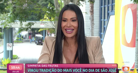 Após a eliminação no 'BBB 25', Gracyanne Barbosa marcou presença no 'Mais Você', com Ana Maria Braga, nesta quarta-feira (19).