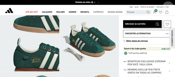 Adidas Samba verde-colegial é forrado com couro macio, traz biqueira reforçada e fecho de cadarço, além, claro, das famosas três listras serrilhadas