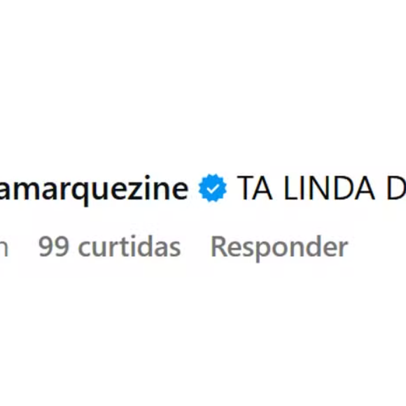 Bruna Marquezine comentou na foto de Manu Gavassi: 'Tá linda demais', enaltecendo a beleza da amiga.
