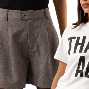 O combo com short de alfaiataria, t-shirt icônica e slingback vermelho entrega o equilíbrio perfeito entre conforto e glamour para a estreia de 'O Diabo Veste Prada 2'
