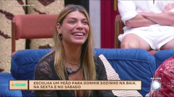 Fran Almeida foi escolhida por Ariela Carasso para dormir na Baia após a eliminação de Renê Thristan em A Fazenda 18