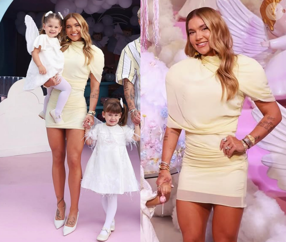 Vestido de Maisa no Teleton é exatamente o mesmo modelo escolhido por Virgínia meses antes, durante a festa de aniversário de Maria Alice