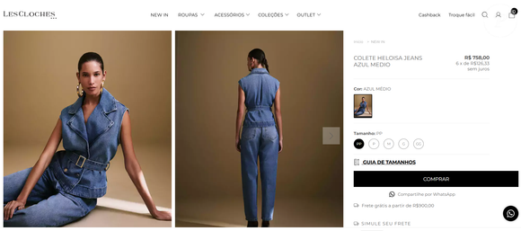 Rafaella Justus usou o Colete Heloisa, jeans azul médio da Les Cloches.