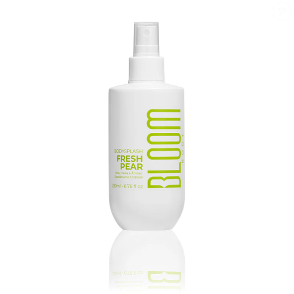O Fresh Pear, da Bloom, aposta em uma combinação de pera suculenta, melão fresco, frésia e rosa para entregar uma fragrância frutada e floral de proposta leve