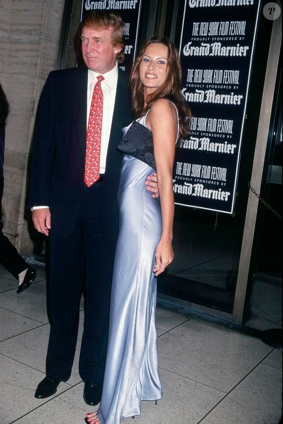 Melania Trump em 1998:  om o marido, Donald Trump, ela marcou presença no New York Film Festival