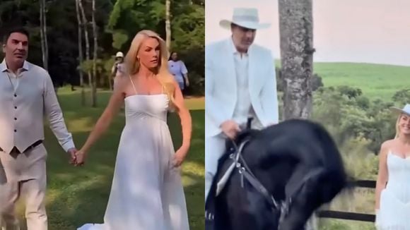 Botas com corselet & vestido fluido romântico: os dois vestidos de noiva usados por Ana Hickmann em ensaio pré-wedding