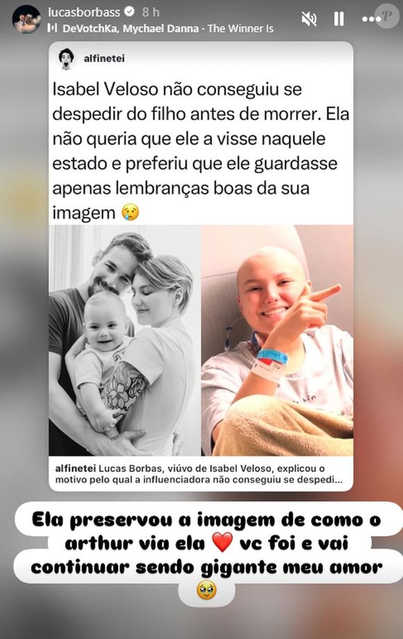Lucas Borbas explicou que Isabel Veloso queria preservar a imagem de como o filho a via
