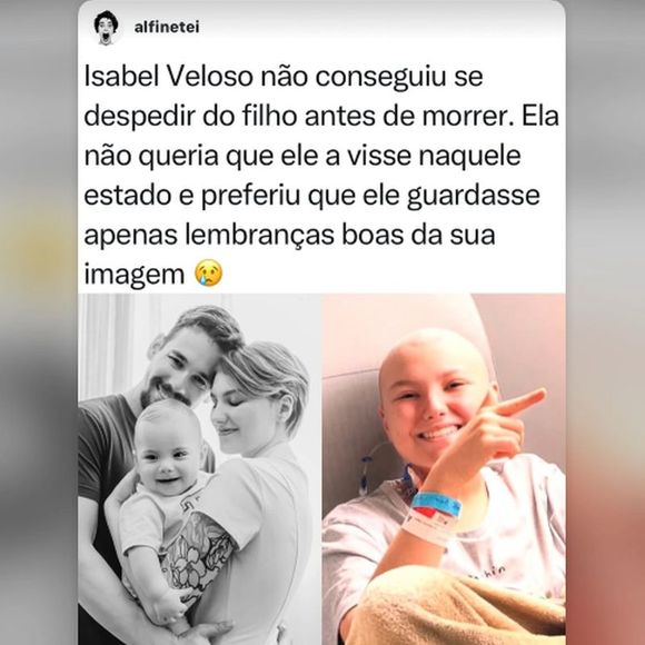 Lucas Borbas explicou que Isabel Veloso queria preservar a imagem de como o filho a via