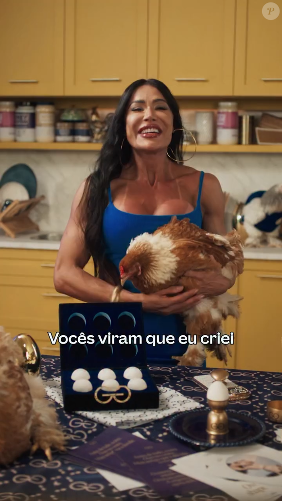 A ‘GracyOvos’ não existe e é parte de uma parceria de Gracyanne com a Canva, plataforma de design gráfico para criar conteúdo visual de forma fácil e gratuita