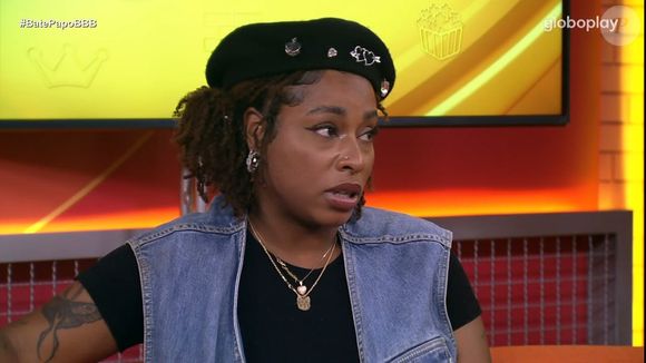 Thamiris deixou claro que não estava gostando de ser questionada por Gil do Vigor e Ceci Ribeiro no 'Bate-Papo BBB'