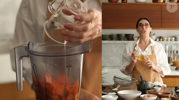 Para começar, bata parte dos ingredientes, incluindo as cenouras sem casca, no liquidificador