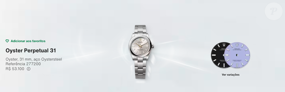 No site oficial da Rolex, o relógio custa nada menos que R$ 53.100. O valor equivale a pouco mais de 32 salários mínimos
