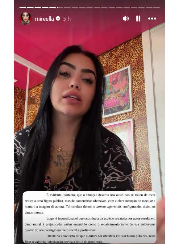 MC Mirella afirmou, segundo informações do Metrópoles, que encaminhou novos casos à sua equipe jurídica e também ofereceu ajuda a seguidores que estejam passando por situações semelhantes de ataques e retaliações.