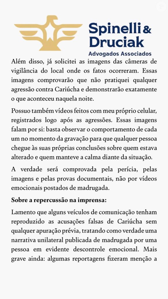 Danilo Bravo disse que possui provas de que foi agredido por Cariúcha e que irá fazer exame de corpo de delito