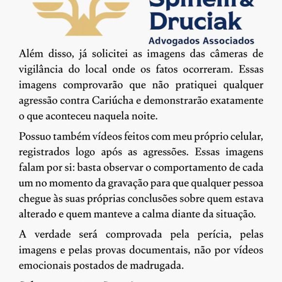Danilo Bravo disse que possui provas de que foi agredido por Cariúcha e que irá fazer exame de corpo de delito