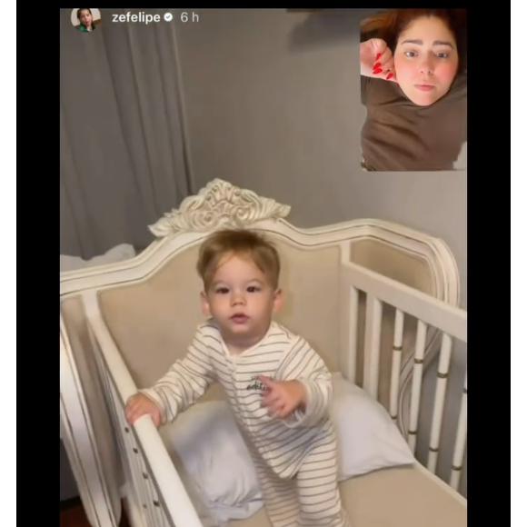Jessi recuperou um vídeo postado nos stories de Zé Felipe onde ele mostra o filho José Leonardo acordando