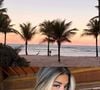 Pietra, por sua vez, publicou registros da praia e deu 'close' nas redes sociais