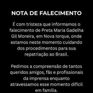 Preta Gil pediu para ser velada no Rio de Janeiro e enterrada na Bahia