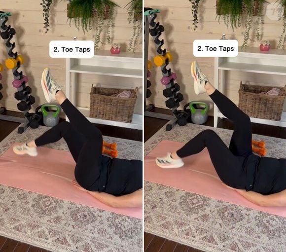 O segundo é o toe taps (toques com a ponta dos pés)